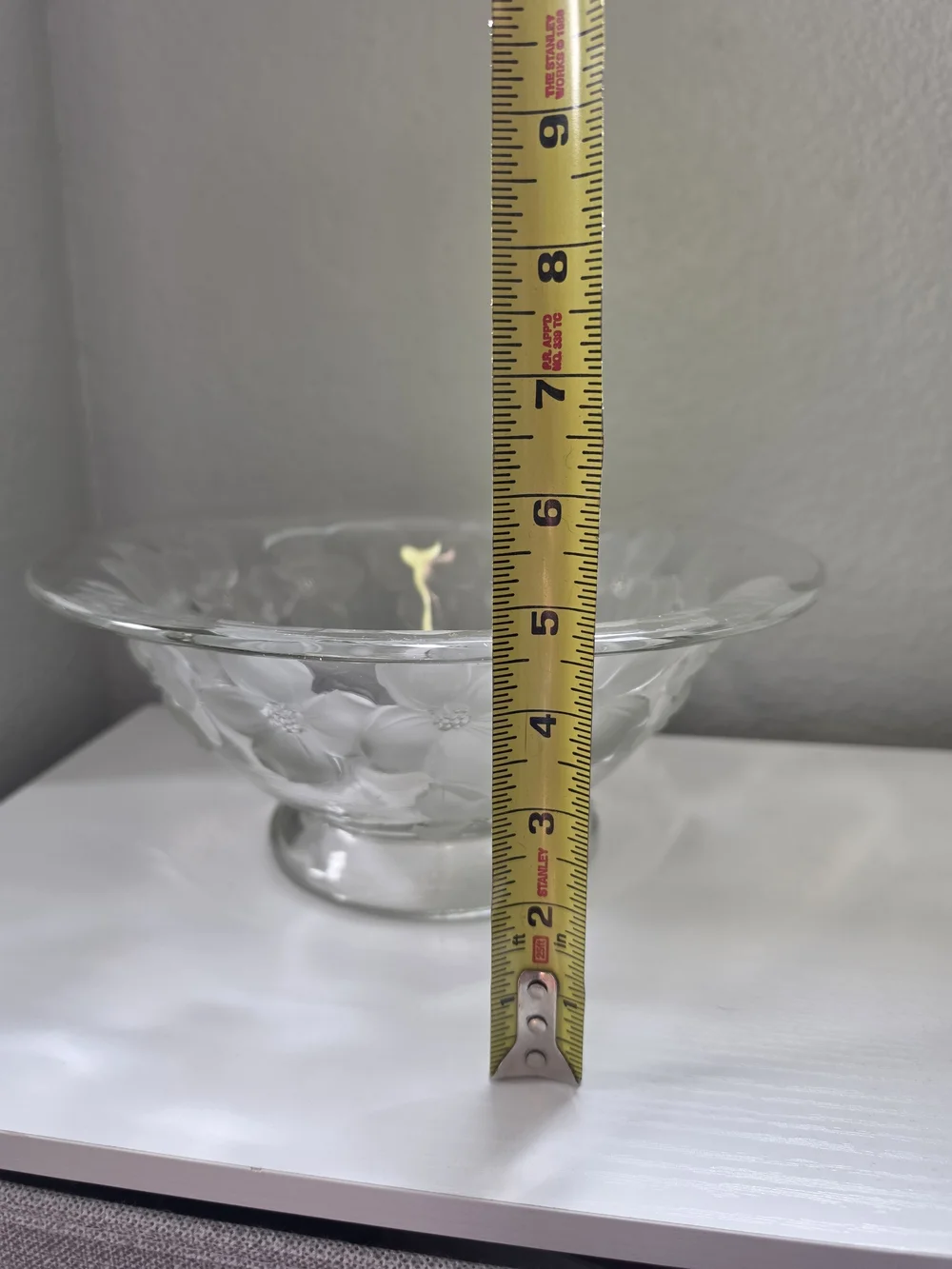Vintage Colony Dogwood Etched Glass Floral Bowl